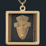 Colar Banhado A Ouro Pintura em máscara africana por Chariklia Zarris<br><div class="desc">Chariklia Zarris criou esta pintura de uma máscara africana. Muitas dessas máscaras são usadas em cerimônias para que uma comunidade de pessoas possa se comunicar com ancestrais mortos ou com os espíritos dos animais. Traga um pouco da cultura tradicional africana para sua casa!</div>