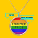 Colar Banhado A Ouro Rainbow Pride Love<br><div class="desc">Este lindo nego é adornado com uma imagem da bandeira LGBTQIA  Rainbow e permite que você coloque sua própria mensagem pessoal para lembrá-lo do seu orgulho. Perfeito para uma Parada do Orgulho ou outra celebração!</div>