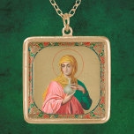 Colar Banhado A Ouro Rua. Mary Magdalene como leitora (ORX 01)<br><div class="desc">Na Ortodoxia Oriental, Ruas. Mary Magdalene nunca foi conflituosa com Ruas. Mary de Bethany, irmã de SS. Martha e Lazarus, nem com a "mulher pecaminosa" que anota Jesus em Luke 7:36-50. Por isso, não foi considerada nem menosprezada como prostituta reformada. Em vez disso, foi celebrada como virgem, como "Igual aos...</div>
