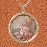Colar Banhado A Ouro Rua. Tarcisius of Roma Roundel (BF 004)<br><div class="desc">Diferentemente identificado como leigo, deacão, ou - com mais frequência - um jovem acólito (as contas variam), Rua. Tarcisius de Roma (médio do século III) é venerado por sua devoção ao Sacramento Abençoado. De acordo com a tradição, durante as perseguições valerianas, as jovens Ruas Tarcisius voluntariaram-se para levar a Santa...</div>