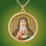 Colar Banhado A Ouro Rua. Teresa de Avila (SNV 27) Ronda<br><div class="desc">Imagem Fonte: Imagem antiga de Ruas. Teresa de Ávila,  de uma impressão de desenvolvimento cromoxilográfico do final do século XIX,  publicada pela Rua Norbertus Verlag,  Viena,  Áustria,  na coleção de efemérras religiosas do designer.   Banquete: 15 de outubro</div>