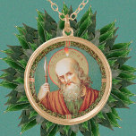 Colar Banhado A Ouro Rua. Thomas the Apostle (JMAS 12)<br><div class="desc">Rua. Thomas, o Apóstolo, também chamado Didymus (o "gêmeo"), foi um dos Doze Apóstolos de Jesus Cristo de acordo com o Novo Testamento. Depois de duvidar inicialmente da ressurreição até que ele tocou em feridas de Cristo para si mesmo, Rua. Thomas passou a evangelizar Parthia, Pérsia e Índia com zelo...</div>