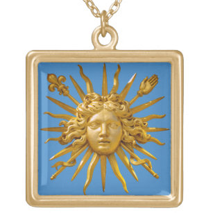 Colar Banhado A Ouro Símbolo de Luís XIV o Rei Sol