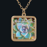 Colar Banhado A Ouro Turquesa Green Cactus Bloom Onde Plantou Cotação<br><div class="desc">Eu sempre adoro cactos, que prosperam nas condições mais duras e assustam você com sua beleza. Siga a sua pista e "floresça onde você está plantado", sempre que você veste esta foto de fechamento de um colar de charme verde e turquesa, cacto florescente. Este colar vem em pequenos, médios e...</div>