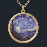 Colar Banhado A Ouro Vincent Van Gogh Starry Night Vintage Fine Art<br><div class="desc">Vincent van Gogh Starry Night Fine Art Painting Starry Night Starry Night é uma pintura do artista poste-impressionista holandês Vincent van Gogh. O céu azul à noite está cheio de nuvens, estrelas e uma lua crescente brilhante. A Noite Estrelada é a única noturna na série de visões da janela do...</div>