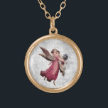 Colar Banhado A Ouro *~* Vintage AP40 Ângulos clássicos Salve as Crianç<br><div class="desc">(ID de pesquisa AP40 para designs semelhantes) Transferir para outros produtos, se desejar. Vintage ROUND Dourado SALVE AS CRIANÇAS NECKLACE com doce arte clássica de uma jovem Angel resgatando uma criança. * Fundo da pata de diamante da Lâmpada Romântica Retroativa Antrópica Antrica Antrópica Faux Glitter Enhanced. Um anjo com vestido...</div>