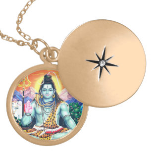 Colar Banhado A Ouro Vintage Lord Shiva Yoga Espiritual
