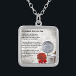 Colar Banhado A Prata 25o poema do marido do casamento<br><div class="desc">Um grande presente para um marido no 25o aniversário de casamento</div>