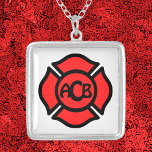 Colar Banhado A Prata A Cruz Floriana com Monograma<br><div class="desc">A Cruz Floriana é reconhecida em todo o mundo como o emblema dos bombeiros e dos bombeiros. Oferecemos quatro versões: todas vermelhas com um centro adequado para monogramas, vermelho com um centro de vazio para inserção de fotos, vermelho com uma banda branca no meio pronto para receber seu texto, e...</div>