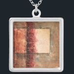 Colar Banhado A Prata Abstrato Red Landscape<br><div class="desc">Ethan Harper pintou esta incrível paisagem vermelha abstrato. Um indefinido retangular cria uma parte mais leve da peça. Uma peça muito sanguinária,  peça sua cópia hoje!</div>