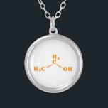 Colar Banhado A Prata Álcool Etanol Fórmula Química Molecular<br><div class="desc">Álcool Etanol Molécula ~ Composto Orgânico De Fórmula Estrutural Química Por Esqueleto. A Globe Trotters é especializada em imagens idiossincráticas de todo o mundo. Aqui você encontrará Cartões de Saudação,  Cartões Postais,  Posters,  Mouséads e muito mais.</div>