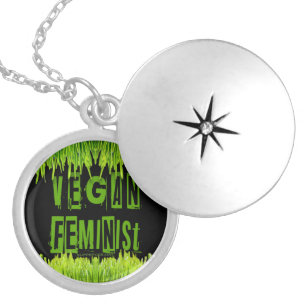 Colar Banhado A Prata Alface feminista de SlipperyJoe's Vegan