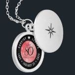 Colar Banhado A Prata Aniversário de Casamento da 80 Ruby Elegante<br><div class="desc">Comemore o aniversário de casamento da rubi 80 com este armário elegante! Serif preta elegante e sans serif lettering com confete hexagonal em um fundo vermelho rubi adicionam um toque memorável para esta ocasião especial e marco extraordinário. Personalize com os nomes dos casais e anos de casamento. Design © W.H....</div>