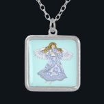 Colar Banhado A Prata Anjo cristão da flor da Pansy<br><div class="desc">Pansy Angel Necklace, t-shirts Angel e presentes Angel, por ArtMuvz Illustration. Coincidindo com a camiseta Romântica Pansy Angel para mamãe, Pai, crianças, bebê. Parabéns Pansy Angel bonito e presentes de natal, saco de tote, caneca, chapéu. Dons de anjo são uma maneira séria e significativa de mostrar a alguém que você...</div>