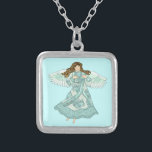 Colar Banhado A Prata Anjo cristão do oceano<br><div class="desc">Colar de Anjo Oceânico, roupa de Anjo, t-shirts de Anjo, presentes de Anjo por ArtMuvz Illustration. Coincronia com a camiseta Angel para a mãe, Pai, crianças, bebê. Parabéns do Christian Angel e presentes de natal, saco náutico de tote, caneca, chapéu. Camisa de anjo, presentes e roupa. Dons de anjo são...</div>