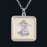 Colar Banhado A Prata Anjo da flor da lilly cristã<br><div class="desc">Lily Angel Necklace, Angel roupa, Angel t-shirts, presentes Angel por ArtMuvz Illustration. Coincide com a camiseta Charming Lily Angel para a mãe, Pai, crianças, bebê. Parabéns do Christian Angel e presentes de natal, saco de tote, caneca, chapéu. Dons de anjo são uma maneira séria e significativa de mostrar a alguém...</div>