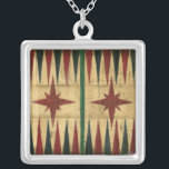 Colar Banhado A Prata Antiguidade Conselho de Jogos Backgammon por Ethan<br><div class="desc">Uma pintura de um antigo conselho de jogos de gamão,  criado por Ethan Harper. A forma como Harper pintou a peça faz ela parecer antiga,  uma relíquia de um tempo quase esquecido. Um presente perfeito para o entusiasta do jogo do conselho em sua vida!</div>
