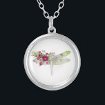 Colar Banhado A Prata *~* AP34 Floral Rosa vermelha Dragonfly Silver<br><div class="desc">(procure por designs semelhantes no AP34 ) Dragonfly Floral com Buquê de rosas / FLOWERS. O DRAGONFLY é um símbolo de profunda transformação. FLORAL Avançado Elegantemente Simples design doce Mínimo Mínimo de Pastel apresentando uma vista lateral desenhos aquosos de BUQUÊ MINT com mancha de menta e GLITTER DRAGONFLY / DRAGON...</div>