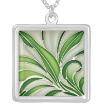 Art Deco Bamboo Leaf Necklace