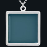 Colar Banhado A Prata Azul aqual profundo sólido<br><div class="desc">Azul-azul-aqua sólido</div>