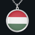 Colar Banhado A Prata Bandeira da Hungria<br><div class="desc">Bandeira Patriótica da Hungria.</div>