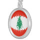 Colar Banhado A Prata Bandeira Gnarly de Líbano (Frente Direita)
