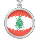 Colar Banhado A Prata Bandeira Gnarly de Líbano (Frente)