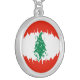 Colar Banhado A Prata Bandeira Gnarly de Líbano (Frente Esquerda)