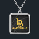 Colar Banhado A Prata Basquete de Long Beach State<br><div class="desc">Veja esses designs da Universidade Estadual da Califórnia em Long Beach! Mostre seu Orgulho Estadual da Califórnia com esses novos produtos da Universidade. Estes são os presentes perfeitos para o estudante Long Beach, alunos, família, amigo ou fã na sua vida. Todos esses produtos Zazzle são personalizáveis com seu nome, ano...</div>