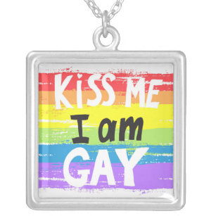 Colar Banhado A Prata Beija-Me Eu Sou Gay