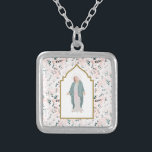 Colar Banhado A Prata Bela Mãe Católica Bela Mãe Floral<br><div class="desc">Com uma elegante floral de aquarela e design abençoada,  esses colares são perfeitos para meninas e mulheres que têm uma devoção a Mary. Localizar itens correspondentes no meu compro.</div>