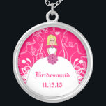 Colar Banhado A Prata Blonde Fuchsia Wedding Bridesmaid Necklace<br><div class="desc">Colares de Manutenção Escolha Término Dourado Prateado Prateado ou Personalizado Personalizado Único Silver Silver Silver!Colares de Festas de casamento de Presença de Natal - para alterar a cor de fundo - clique em personalizar - clique em editar - escolha a última ferramenta no menu suspenso e escolha entre uma das...</div>