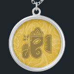 Colar Banhado A Prata Brown Ganesha Sterling SIlver Necklace<br><div class="desc">Belo Colar de Prata Design de Ganesha. Excelente como um favor de casamento,  presente de casamento,  presente de aniversário ou presente de feriado. Alterar o fundo Você pode adicionar texto/cor do seu nome.</div>