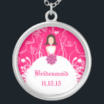 Colar Banhado A Prata Brunette Fuchsia Wedding Bridesmaid Necklace<br><div class="desc">Colares de Manutenção Escolha Término Dourado Prateado Prateado ou Personalizado Personalizado Único Silver Silver Silver!Colares de Festas de casamento de Presença de Natal - para alterar a cor de fundo - clique em personalizar - clique em editar - escolha a última ferramenta no menu suspenso e escolha entre uma das...</div>
