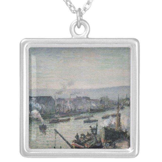 Colar Banhado A Prata Camille Pissarro | Santo-Separa o porto, Rouen, (Frente)