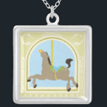Colar Banhado A Prata Carousel Horse de June Erica Vess<br><div class="desc">Galope na feliz com esta impressão de cavalo carrossel até June Erica Vess! O cavalo jogou de volta em diversão,  pronto para carregar outra criança por um giro. Peça sua cópia hoje!</div>