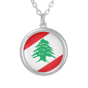 Colar Banhado A Prata Casaco de armas do Líbano