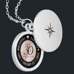Colar Banhado A Prata Celebração do Aniversário de Casamento de Pearl 30<br><div class="desc">Comemore o aniversário do casamento de 30 com este armário elegante! Serif preta elegante e sans serif lettering com pérolas em um fundo pearlescente adicionam um toque memorável para esta ocasião especial e marco extraordinário. Personalize com os nomes de casais felizes e as datas de seu aniversário de pérola. Design...</div>