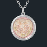 Colar Banhado A Prata Cherub Angel Heart<br><div class="desc">Colar de Anjo Cherub, t-shirts e presentes de Anjo por ArtMuvz Illustration. Camiseta Anjo encantadora para mãe, Pai, crianças, bebê. Parabéns de Cherub Angel bonito e presentes de natal, sacola de tote, caneca, presentes de anjo podem ser religiosos ou seculares, e podem ser encontrados para cada orçamento.Não importa que tipo...</div>