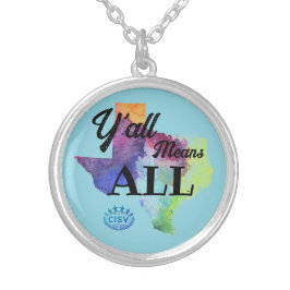 Colar Banhado A Prata CISV Austin "Y'all Significa Tudo"