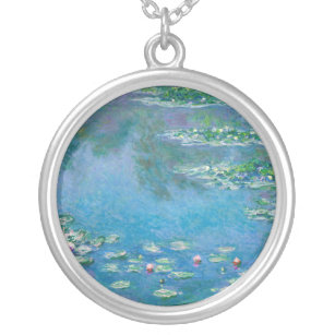 Colar Banhado A Prata Claude Monet - Lírios Água 1906