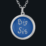 Colar Banhado A Prata Colocação da família "Big Sis" - Manutenção de Sor<br><div class="desc">Presente especial do "Big Sis" para a "Big Sister in Family Placement" ou para a "Female Sorority Keepsasakda Lil Sister para a "Big Sister". Altere a fonte, o texto e as cores para coordenar com a sua faculdade, as cores da universidade. Escolha sua opção favorita de cor, estilo, tamanho e...</div>