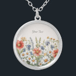 Colar Banhado A Prata Coloração do Necklace de flores selvagens<br><div class="desc">Belo colorido Necklace de flores selvagens</div>