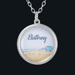 Colar Banhado A Prata Costeletas de praia da Califórnia e nome personali<br><div class="desc">Relaxe e lembre-se do cheiro fresco de sal do ar oceânico sempre que você veste esta fotografia maravilhosa e colorida pastel personalizada colar charme. Esse colar vem em pequenos, médios e grandes tamanhos, assim como formas quadradas e circulares. Você pode pedir este colar na sua escolha de esterlina prata, prata...</div>