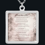 Colar Banhado A Prata Desiderata no pergaminho Floral Faux Vintage<br><div class="desc">Desiderata "Coisas Desejadas" Uma bela peça do poema do escritor americano Max Ehrmann (1872-1945). Uma filosofia de vida no pergaminho Floral de Vintage. Seria um presente maravilhoso para quase todas as ocasiões. É fácil manter as famosas palavras no coração toda vez que ela as veste. O receptor vai lembrar sua...</div>