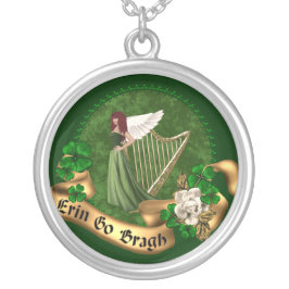 Colar Banhado A Prata Erin vai irlandês de Bragh