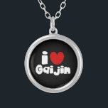 Colar Banhado A Prata Eu coração Gaijin<br><div class="desc">o coração de Gaijin Globe Trotters é especializado em imagens idiossincráticas de todo o mundo. Aqui você encontrará Cartões de Saudação,  Cartões Postais,  Posters,  Mouséads e muito mais.</div>
