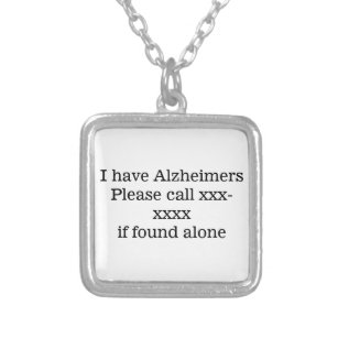 Colar Banhado A Prata Eu tenho Alzheimer, identificação do contrato de e