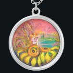 COLAR BANHADO A PRATA FAIRY OF SFLOWERS<br><div class="desc">Pintura acrílica branca e colorida sobre canvas com folha de ouro e de prata (c),  de Búlgaro Lumini.</div>