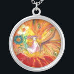 COLAR BANHADO A PRATA FÉ DAS FLORES<br><div class="desc">Fada de flores brancas,  coloridas e vibrantes,  pintura acrílica .(c) por Búlgaro Lumini.</div>